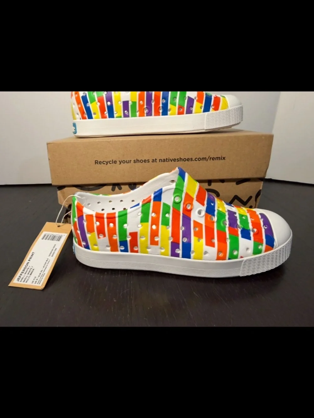 Native Jefferson Print Shoes Multicolor Brick/White Little Kids/Toddler C12